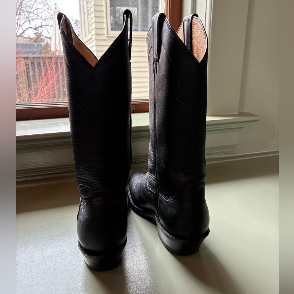 Sanders Boots Women’s Black Leather Western Boots Sz 7.5 - Picture 3 of 7